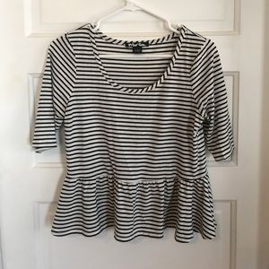 Black and white striped crop top